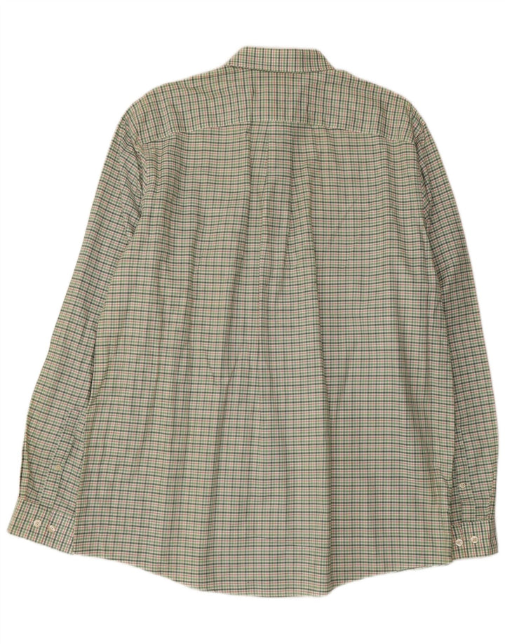 Cămașă de flanel pentru bărbați, înaltă, cu croială relaxată, XL, bumbac verde check