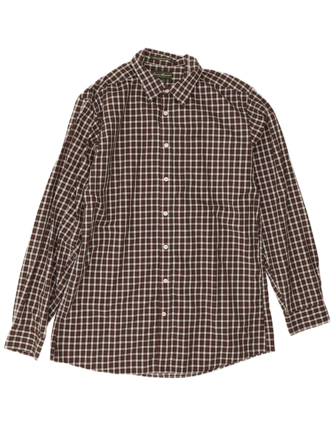 Cămașă înaltă pentru bărbați Eddie Bauer, cu potrivire clasică, mare, maro, din bumbac