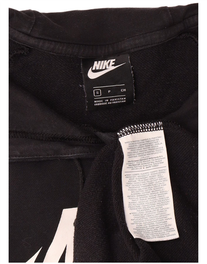 Pulover NIKE pentru femei, supradimensionat, cu capota, UK 10, bumbac negru
