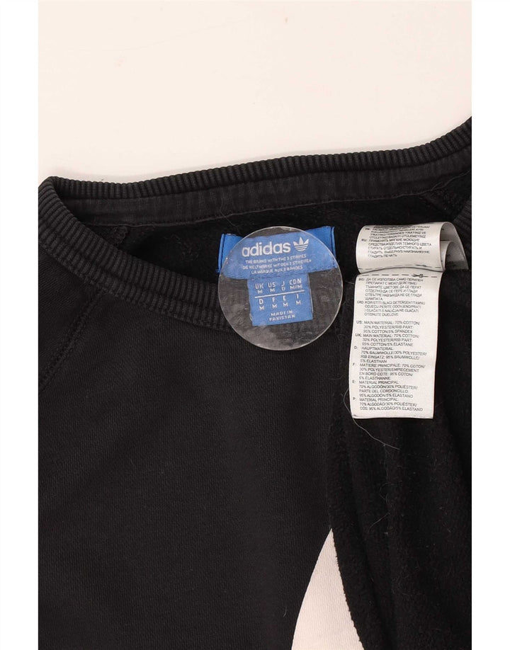 Hanorac grafic pentru bărbați Adidas Jumper mediu din bumbac negru