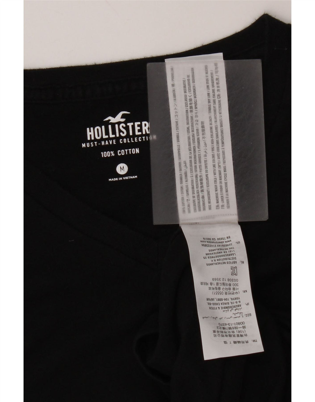 Tricou pentru bărbați Hollister Top Medium Black Bumbac