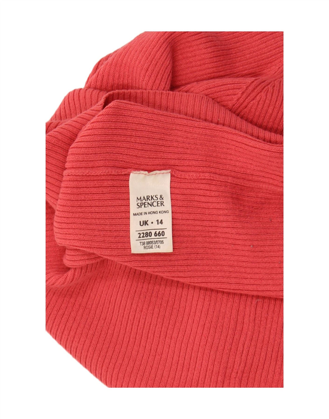 Pulover de damă Marks & Spencer Crop cu gât rulat, roșu mediu, UK 14