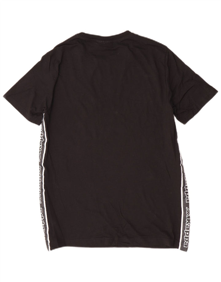 Tricou grafic pentru bărbați Kappa Top mediu negru din bumbac color bloc