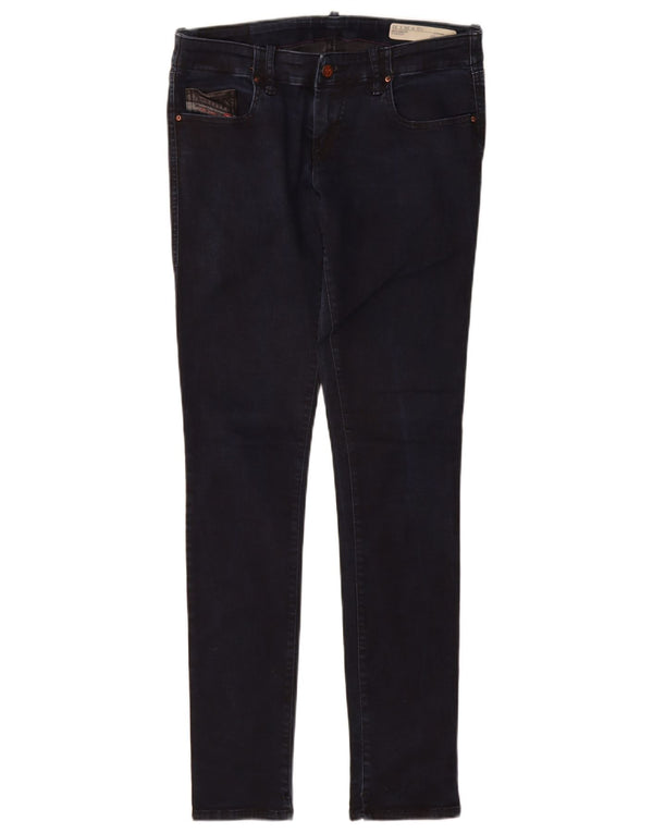 Blugi skinny super subțiri pentru femei Diesel Grupee cu talie joasă W29 L32 bleumarin