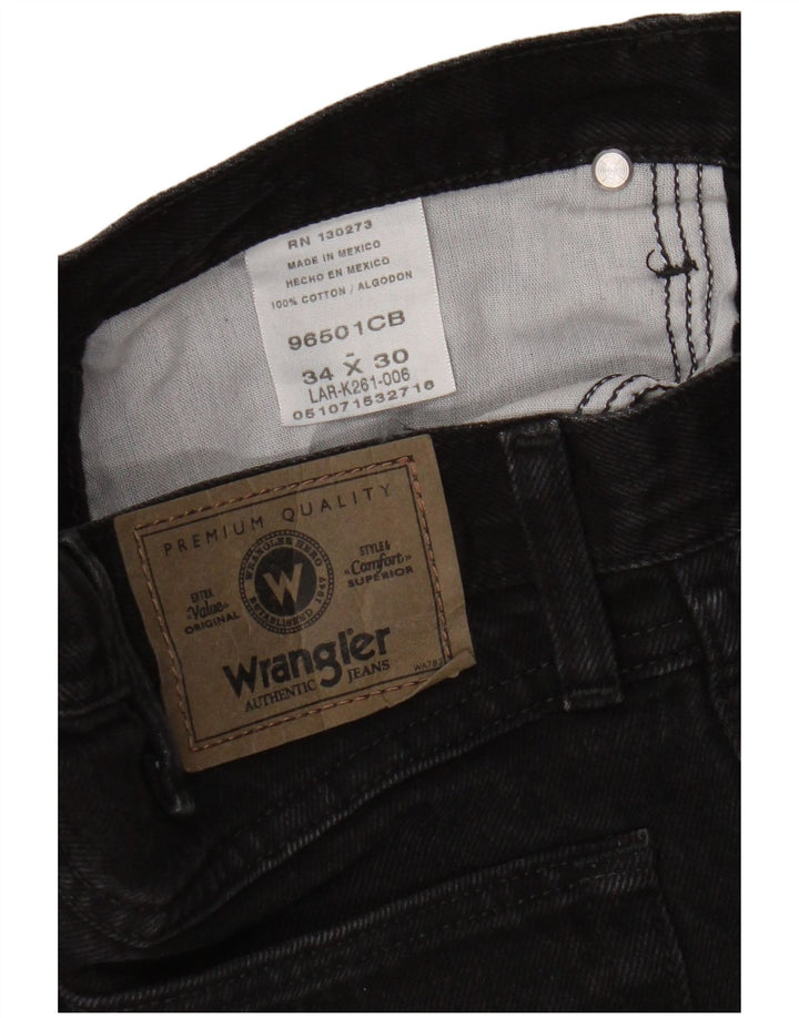 Blugi drepti pentru bărbați Wrangler W34 L30 bumbac negru
