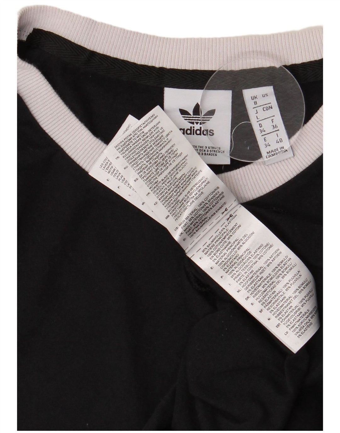 Tricou Adidas pentru femei Top UK 8 Small Black Bumbac