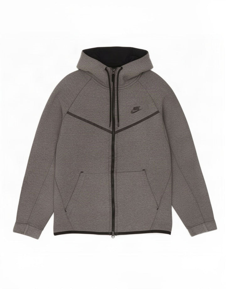 Pulover Nike pentru bărbați, cu fermoar, bumbac, gri mediu