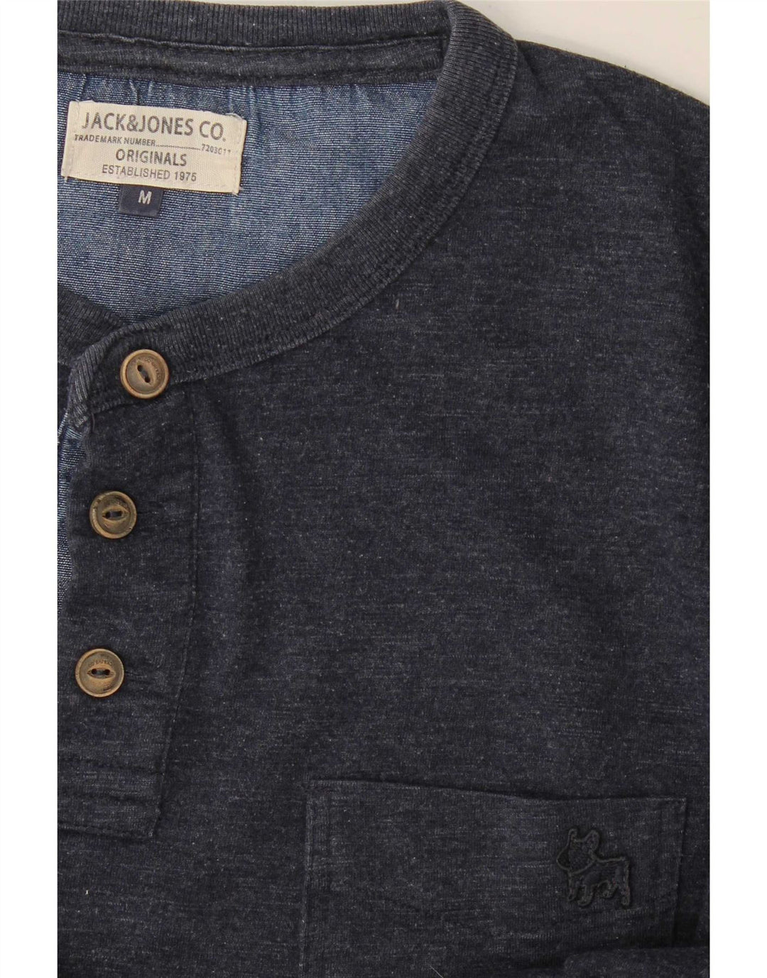 Top pentru bărbați Jack & Jones cu mânecă lungă, mijlociu, albastru marin pete
