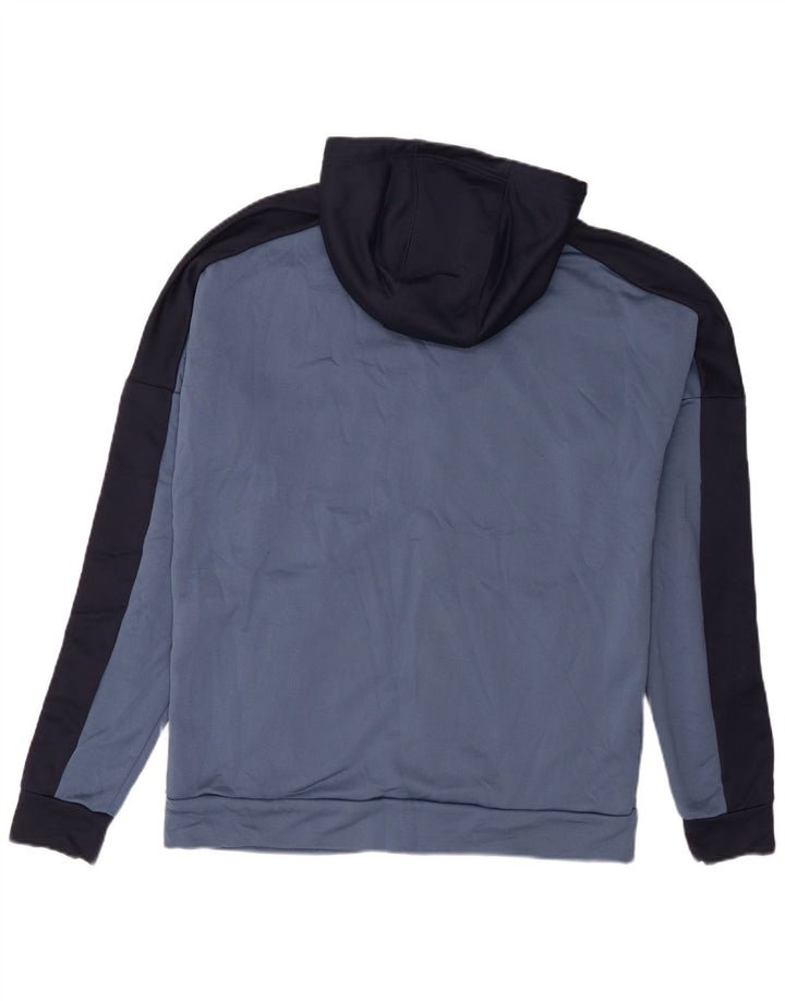 Pulover cu capota cu fermoar Adidas pentru bărbați, mare, albastru, poliester