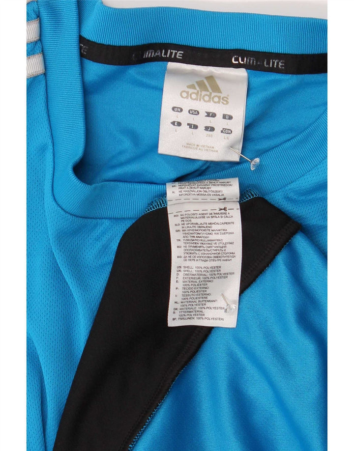 Tricou Adidas Climalite pentru bărbați Top mare, albastru, poliester color bloc