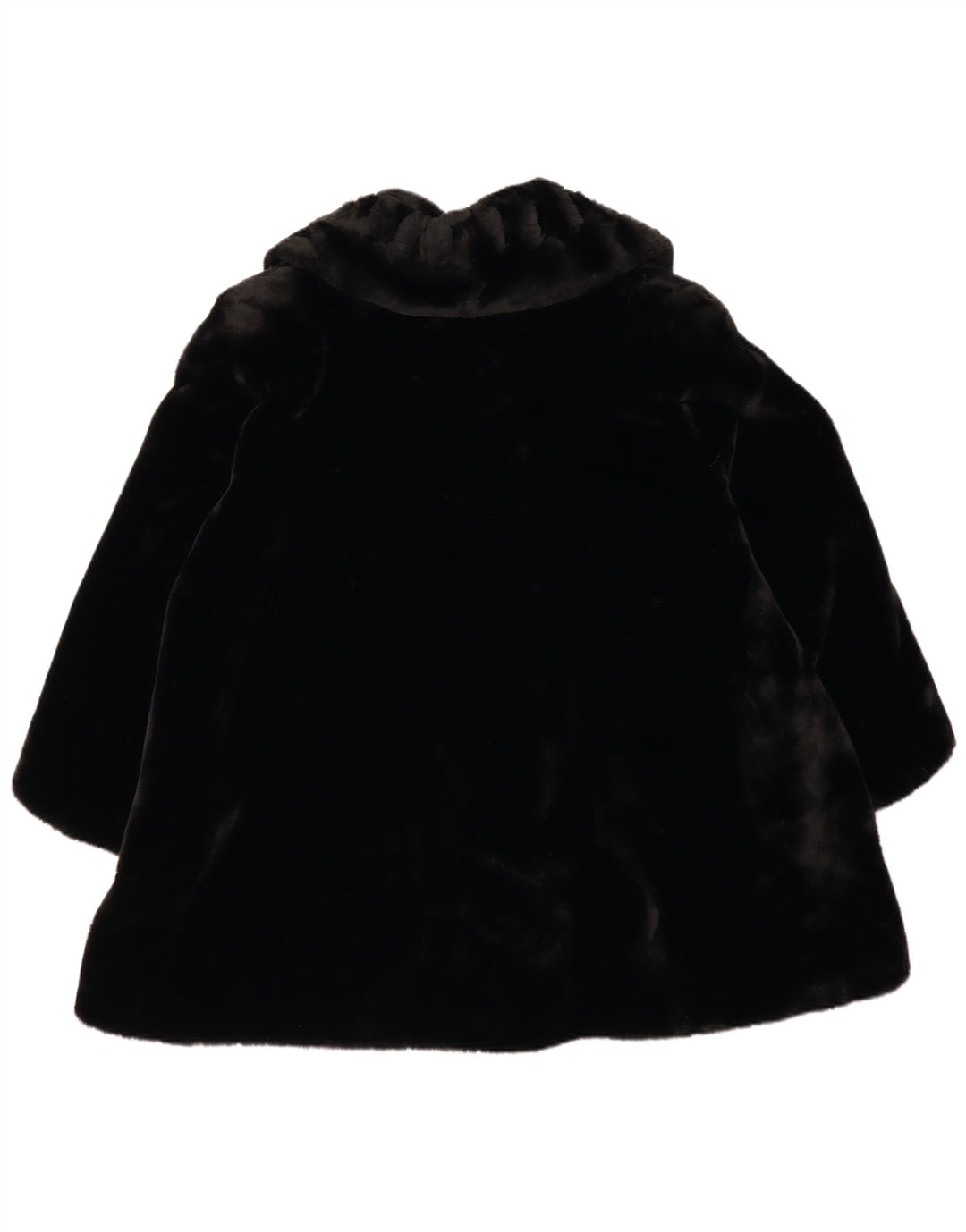 Palton supradimensionat vintage pentru femei din blană artificială UK 18 XL poliester negru