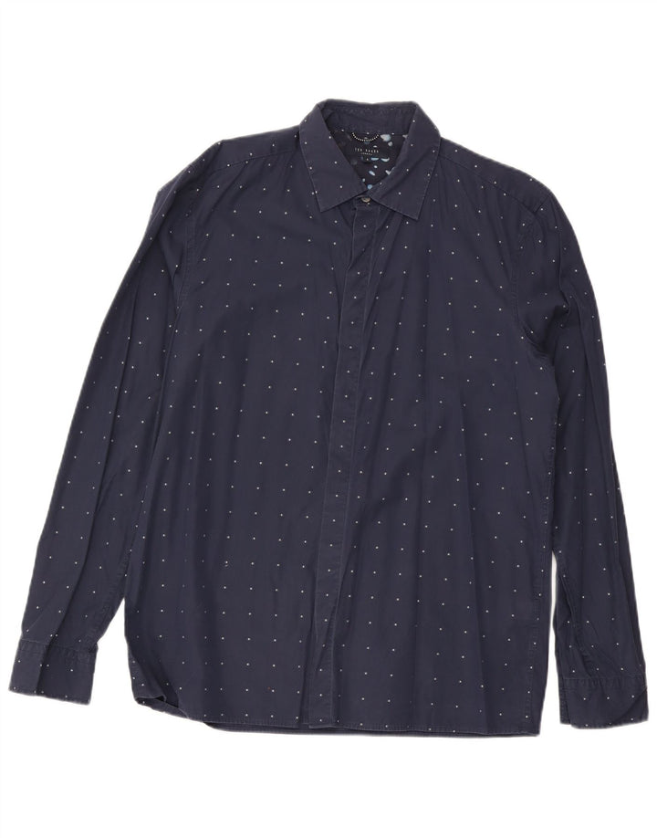 Cămașă pentru bărbați Ted Baker, mărime 4, mare, albastru, bumbac cu pete