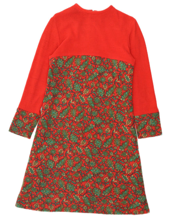 Rochie vintage cu mânecă lungă pentru femei IT 44 Medium Red Floral