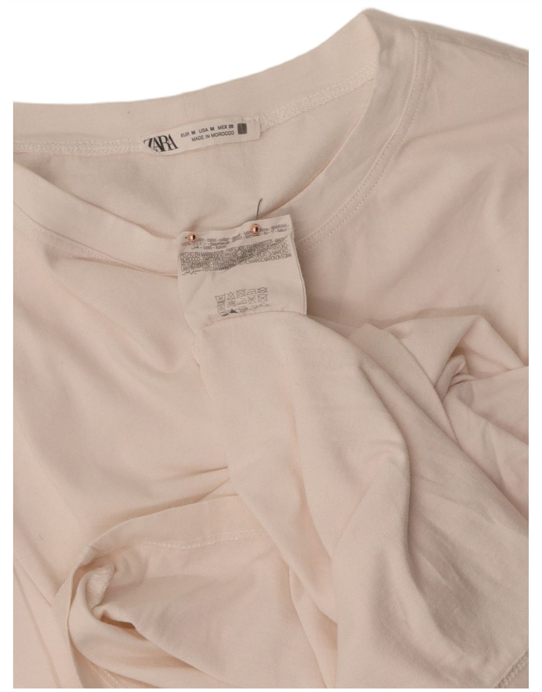 ZARA Womens Blouse Top UK 12 Medium White Cotton