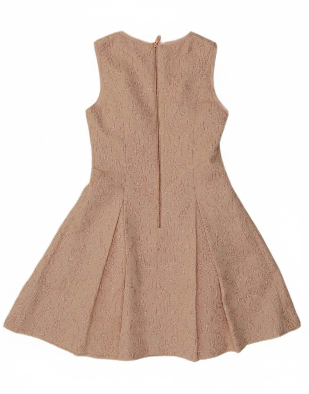 TED BAKER Womens Sleeveless A-Line Dress Size 3 Medium Beige Paisley
