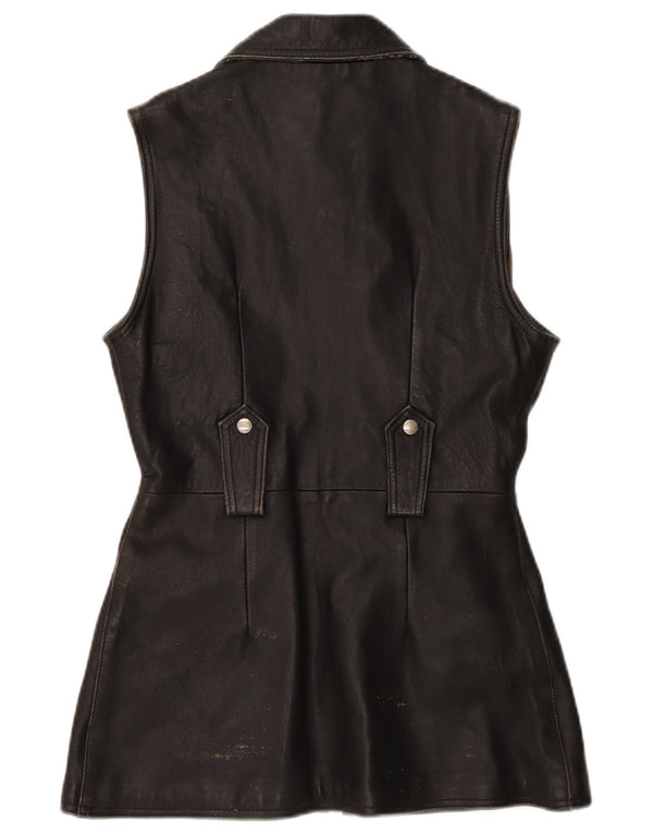 Gilet din piele pentru femei Gossip UK 12 Medium Black