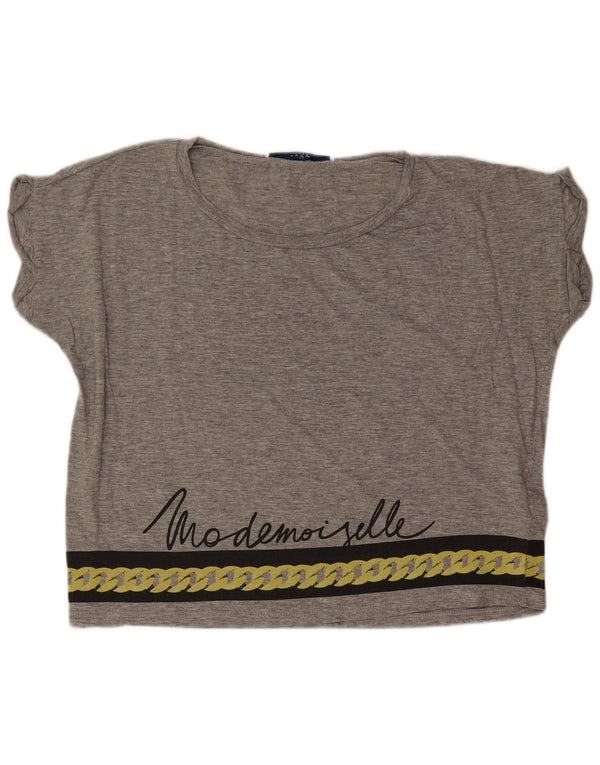 Tricou grafic supradimensionat pentru femei Liu Jo UK 4 XS bumbac gri