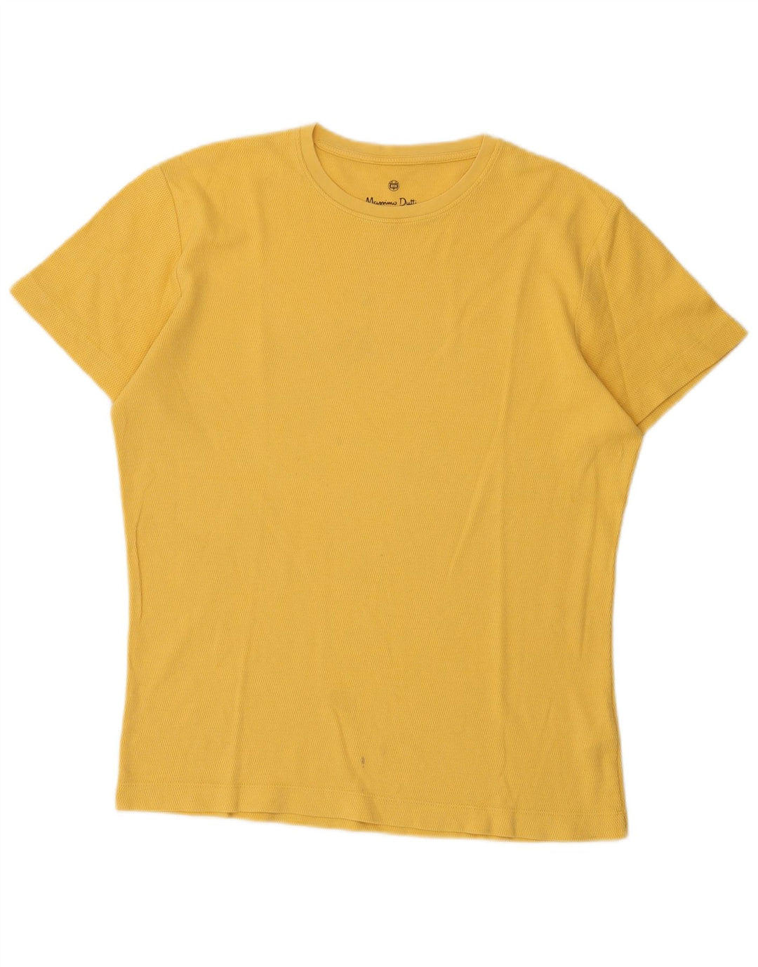 Tricou Massimo Dutti pentru bărbați, cu croiala normală, top din bumbac galben mediu