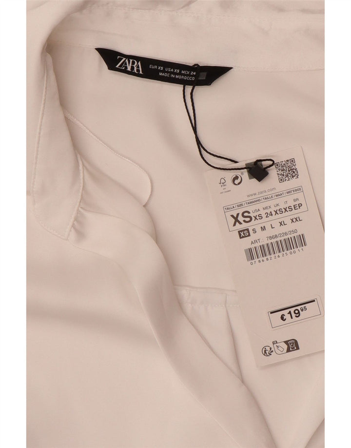 Cămașă supradimensionată pentru femei ZARA UK 6 XS Poliester alb