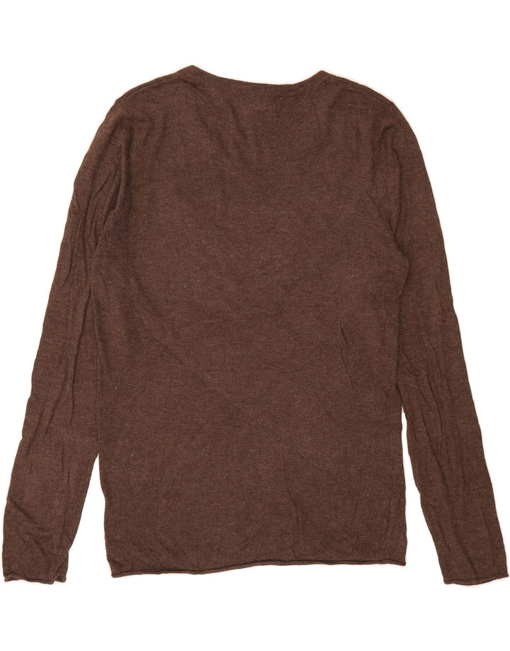MOSSIMO Mens Slim Fit V-Neck Jumper Sweater XL Brown Nylon Vintage Mossimo and Second-Hand Mossimo from Messina Hembry 