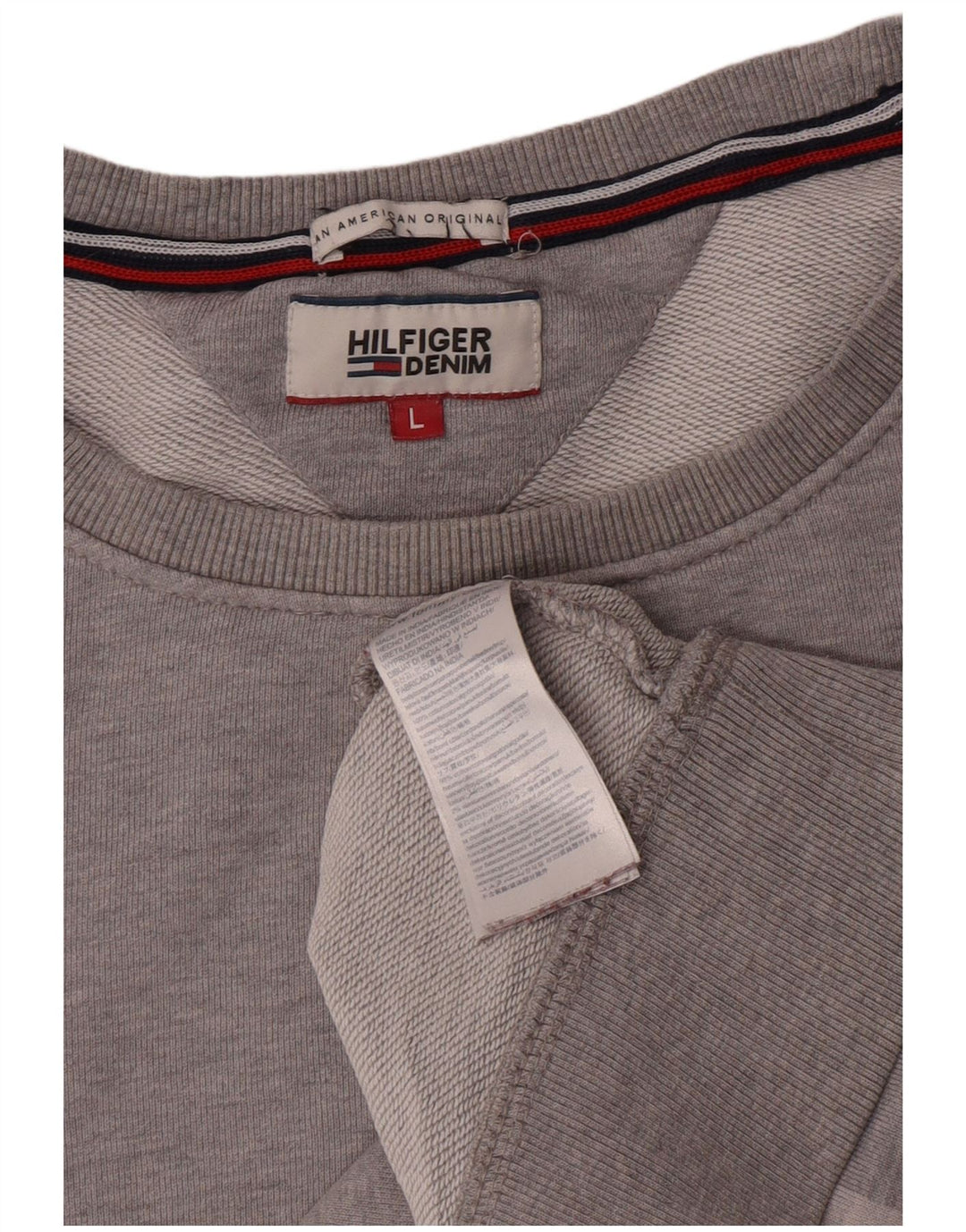 Hanorac grafic pentru bărbați Tommy Hilfiger Pulover mare din bumbac gri