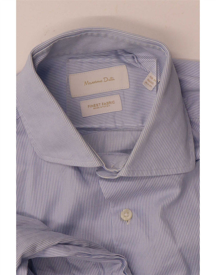 Cămașă Massimo Dutti pentru bărbați Mărimea 39 15 1/2 Medium Blue Pinstripe