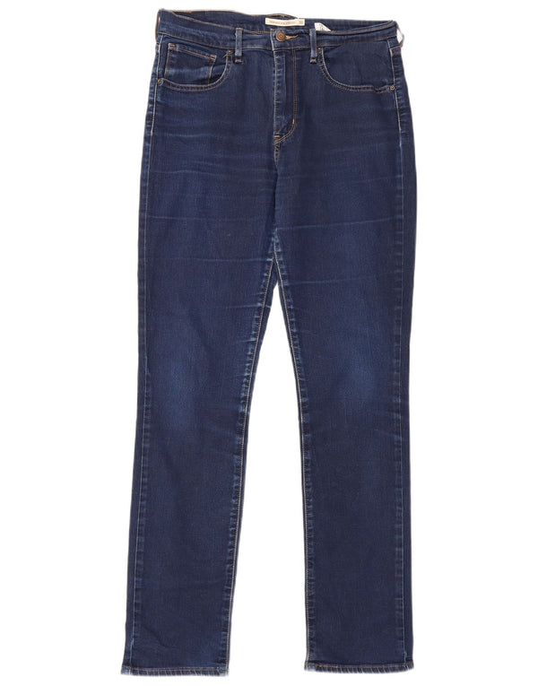 Blugi drepti cu talie înaltă pentru femei Levi's 724 W30 L30 bumbac bleumarin