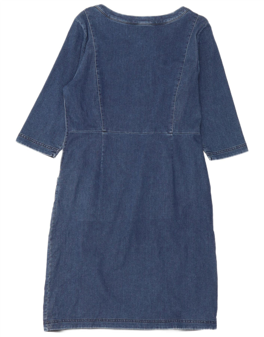 Laura Ashley Rochie de bază cu mâneci 3/4 pentru femei UK 14, mare, albastru, bumbac