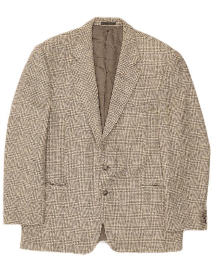 Jachetă vintage pentru bărbați cu 2 nasturi, UK 40, mare, gri Houndstooth