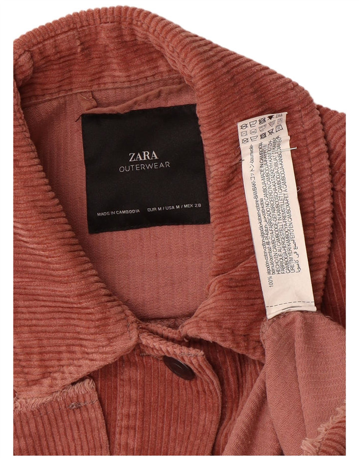 Jachetă supradimensionată din velur pentru femei Zara UK 14, bumbac roz mediu