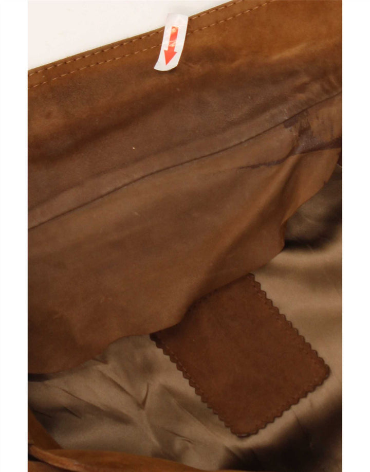 Blazer vintage pentru bărbați cu 3 nasturi din piele intoarsa UK 40, maro, maro