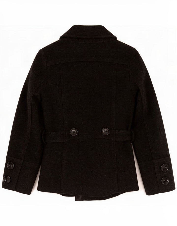 Zara Womens Pea Coat UK 10 Small Grey Wool