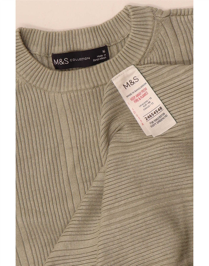 Marks & Spencer Top pentru femei cu mânecă lungă UK 16, mare, kaki, viscoză
