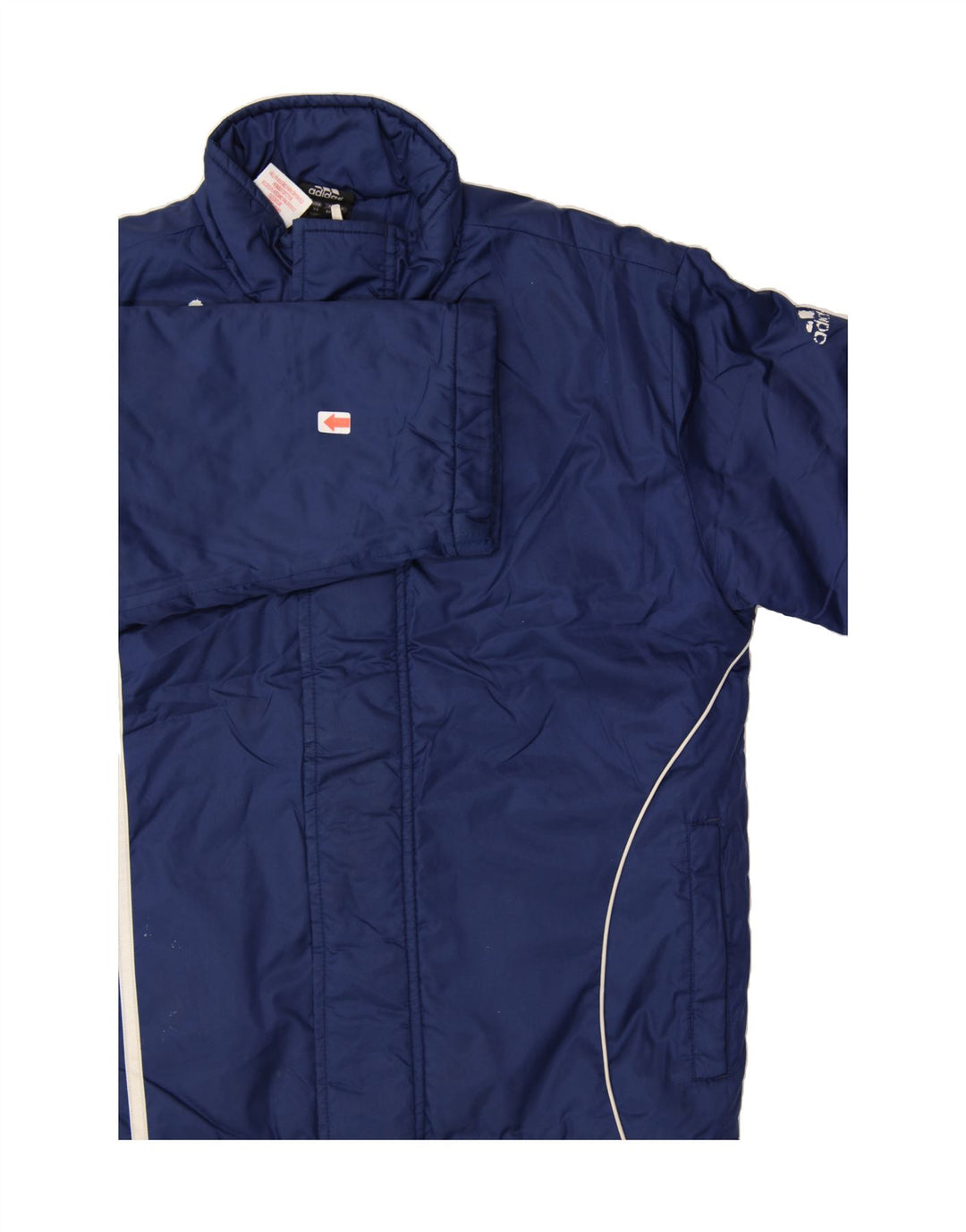 ADIDAS Boys Windbreaker Coat 7-8 Years Navy Blue Polyamide Vintage Adidas and Second-Hand Adidas from Messina Hembry 