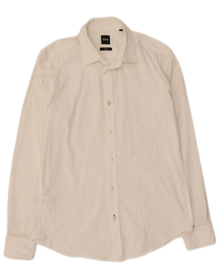 Cămașă pentru bărbați Hugo Boss Slim Fit, bumbac alb mediu