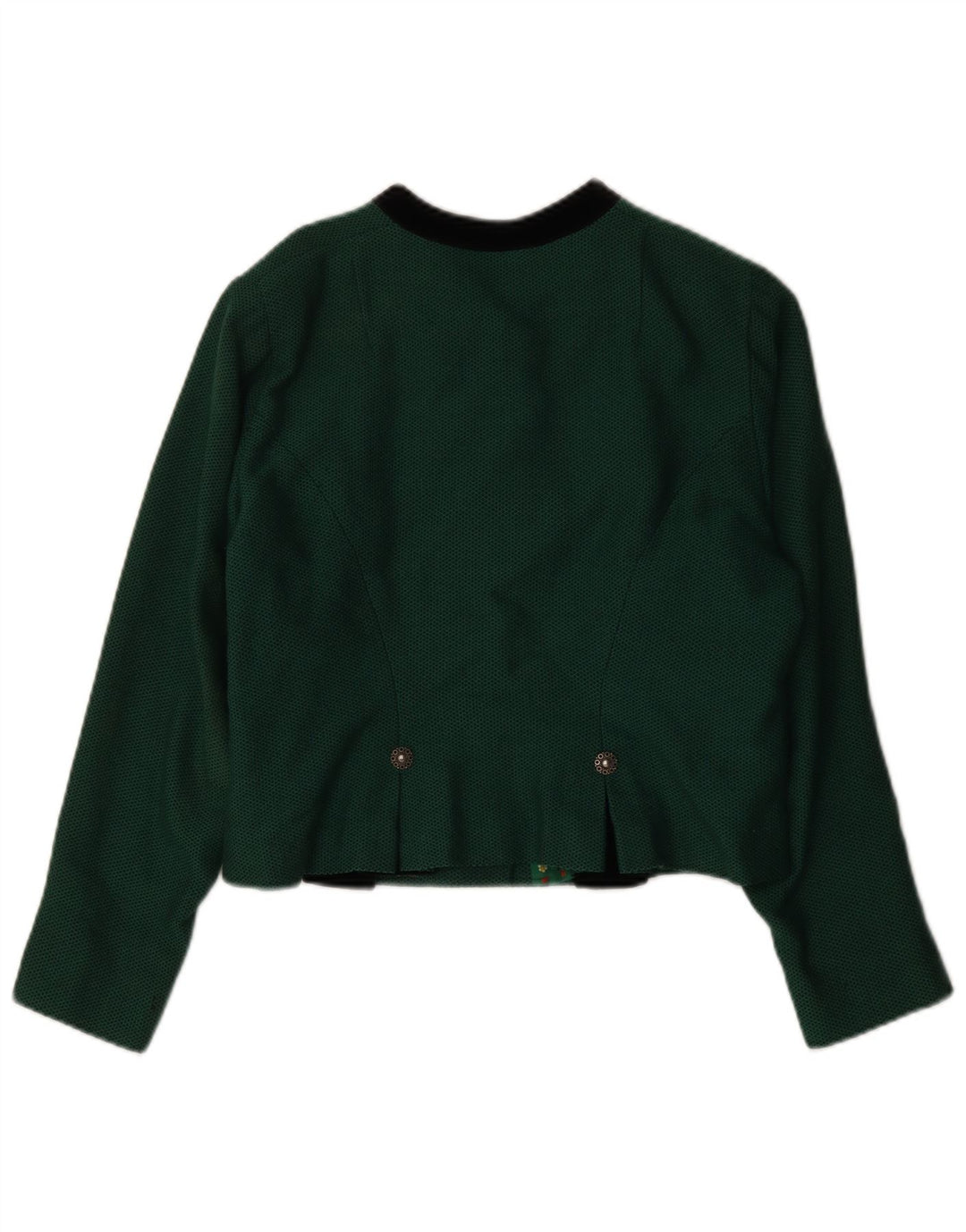 Jachetă vintage pentru femei crop cu 5 nasturi, UK 14, verde mediu
