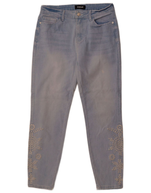 Blugi slim pentru femei Desigual W31 L26 Bumbac Floral Albastru