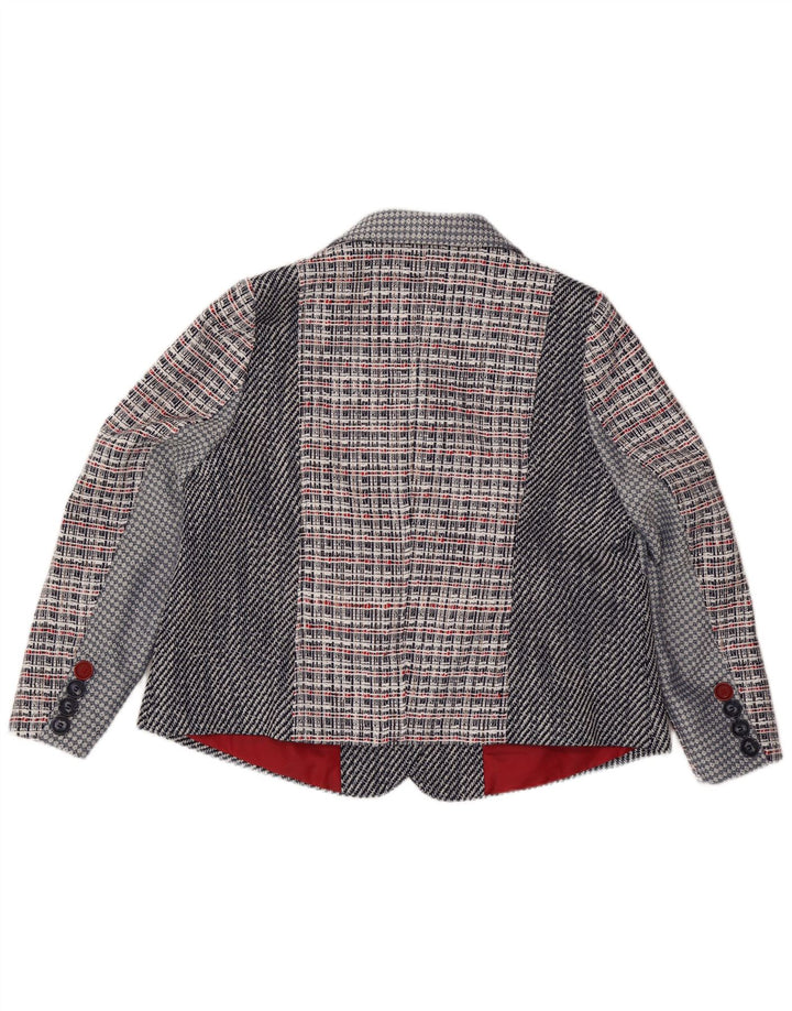 JOE BROWNS Sacou blazer pentru femei cu 4 nasturi UK 22 3XL bleumarin Check