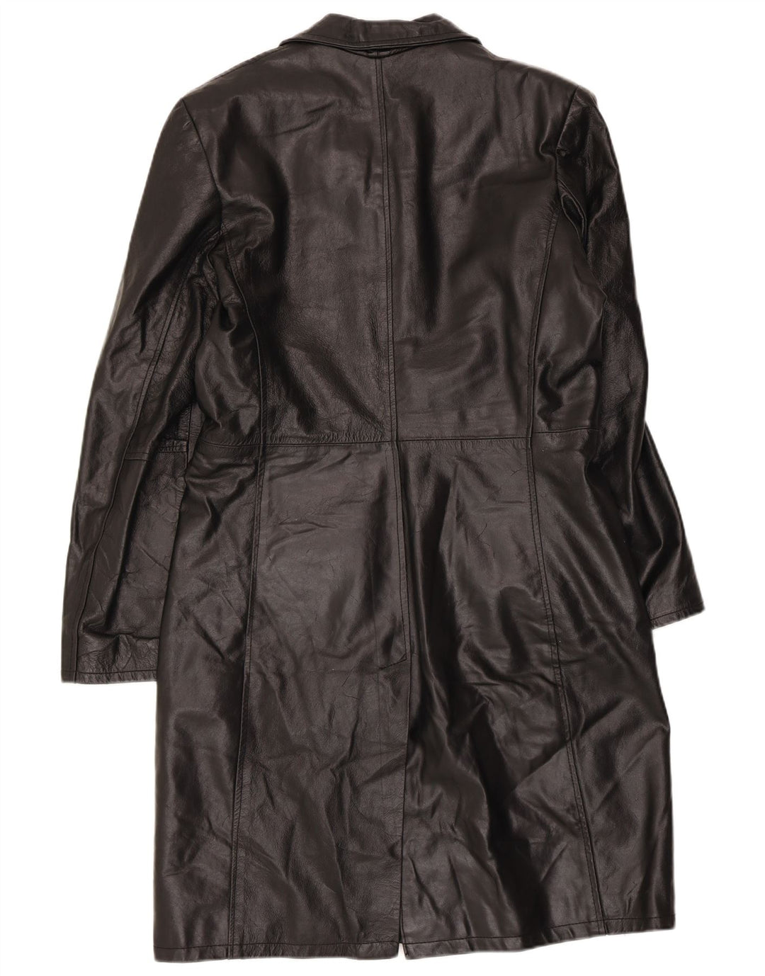 Palton din piele vintage pentru femei UK 18 XL din piele neagră