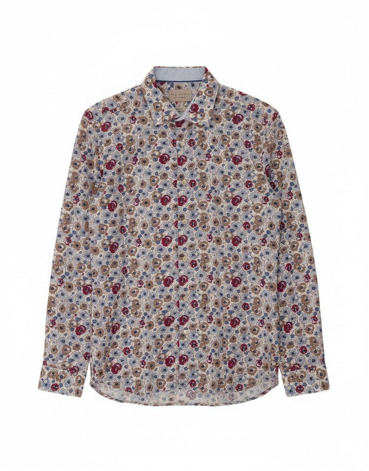 TED BAKER Boys Regular Fit Shirt 15-16 Years Multicoloured Floral Cotton