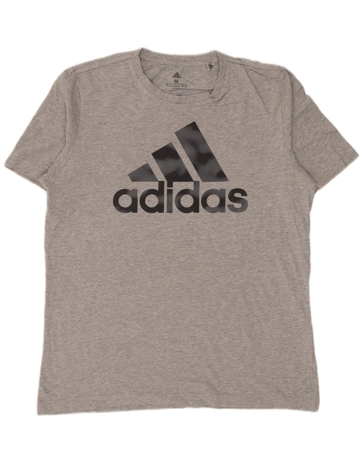 Tricou grafic pentru bărbați ADIDAS Top Mediu Gri bumbac cu pete