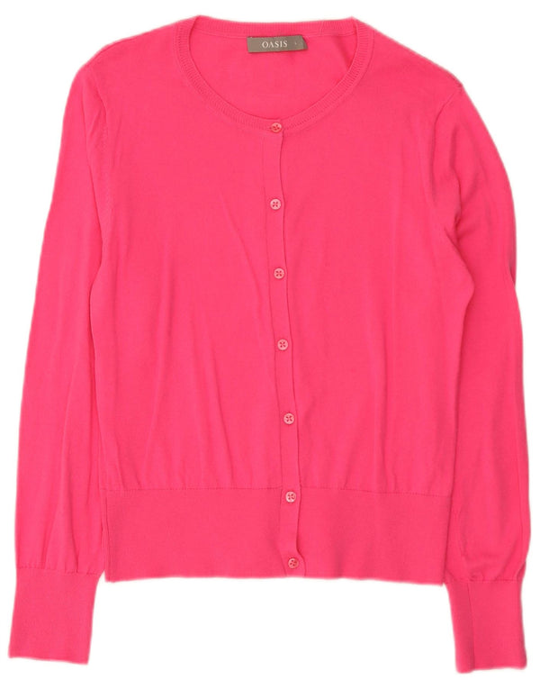 Pulover cardigan pentru femei Oasis UK 14 mare bumbac roz
