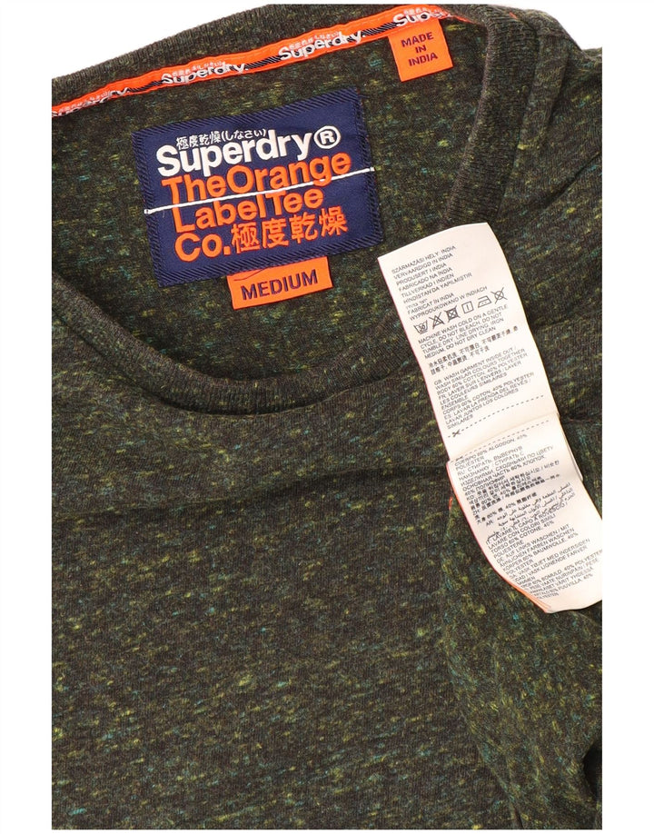 Tricou pentru bărbați Superdry Top Mediu Kaki Bumbac cu pete