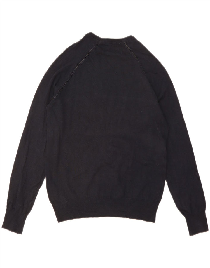 Pulover ZARA pentru bărbați cu decolteu rotund, mic, bleumarin, viscoză
