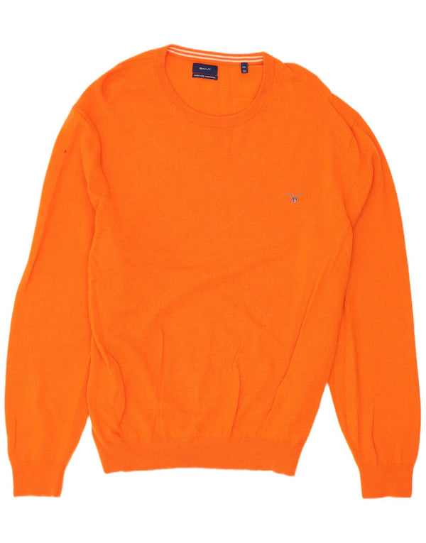 Gant Mens Crew Neck Jumper Sweater 4XL Orange Lambswool