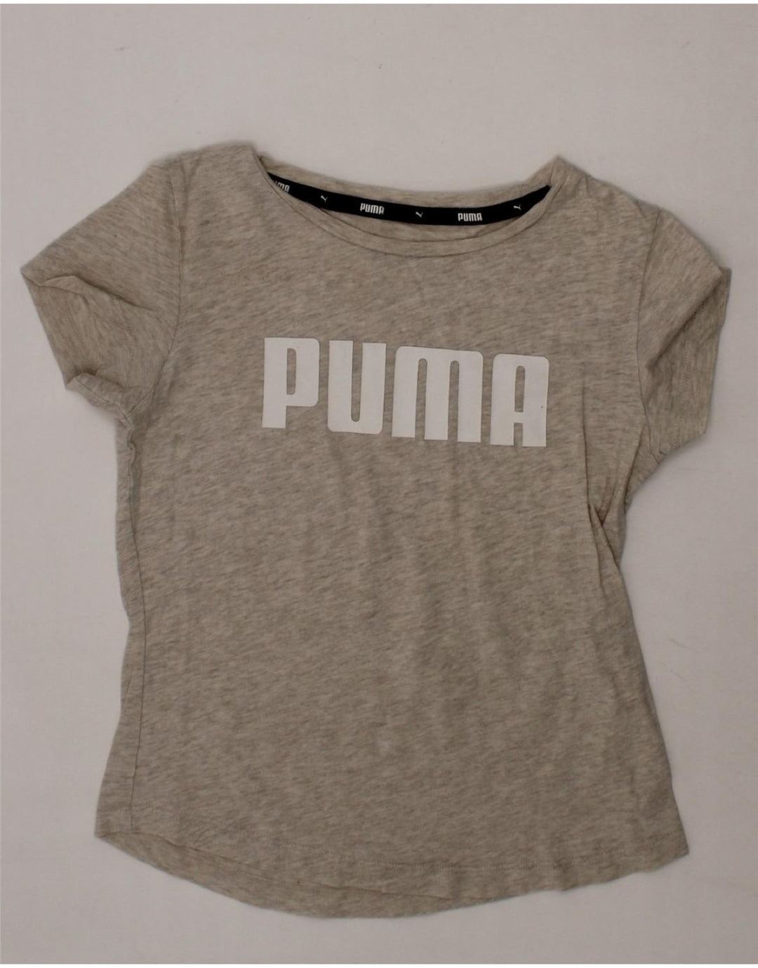 PUMA Girls Graphic T-Shirt Top 7-8 Years Grey Vintage Puma and Second-Hand Puma from Messina Hembry 
