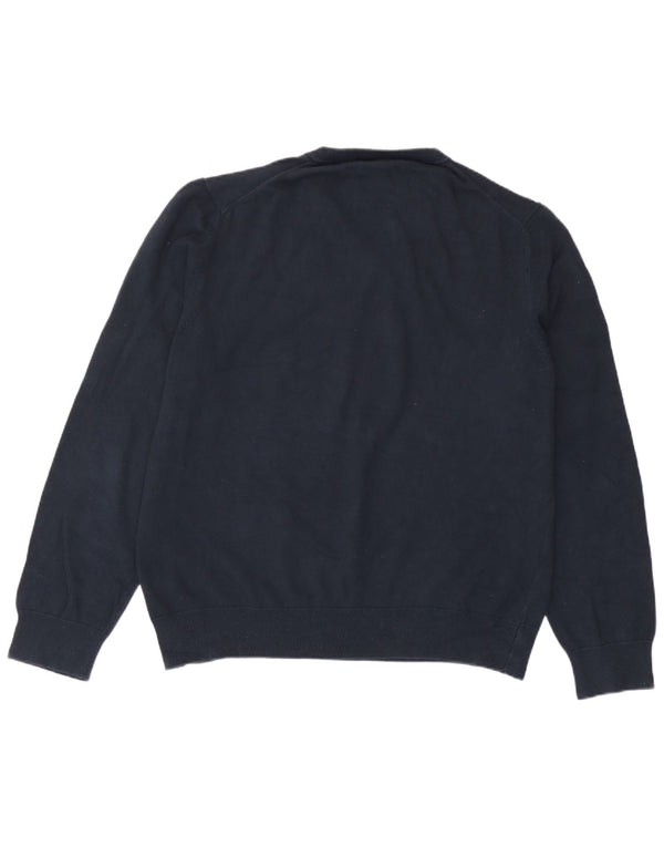 Pulover pentru femei Marks & Spencer, cu decolteu în V, UK 18 XL, bumbac bleumarin