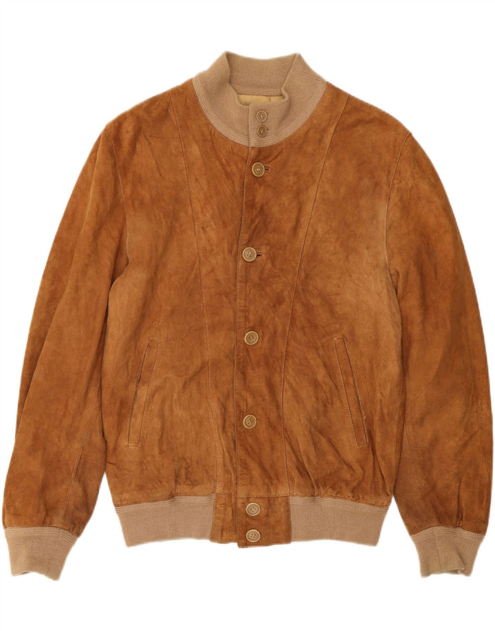 Bomber pentru bărbați VINTAGE din piele intoarsa UK 36 Mic Bej