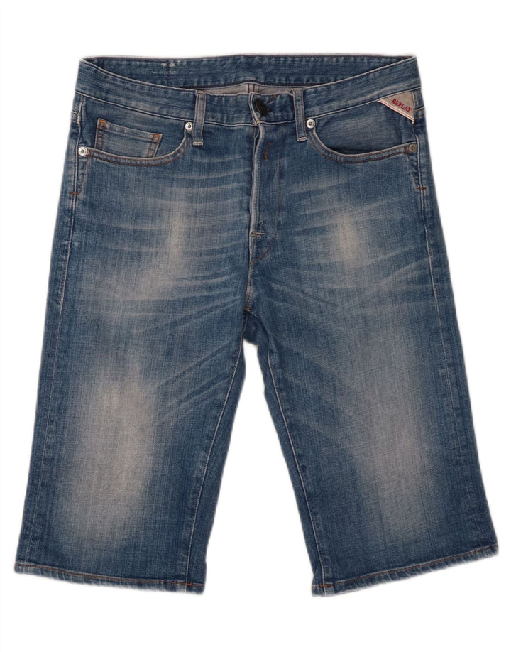 Pantaloni scurți din blugi pentru bărbați Replay W30, bumbac albastru mediu