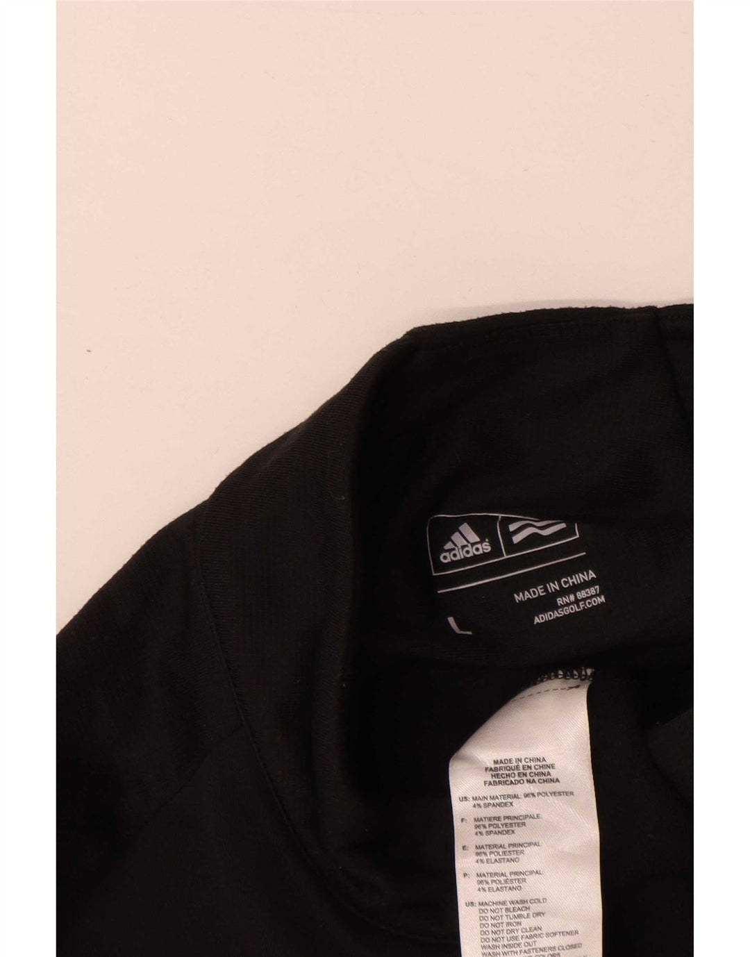 Pantalon de trening Adidas pentru bărbați, cu fermoar, gât, poliester, negru